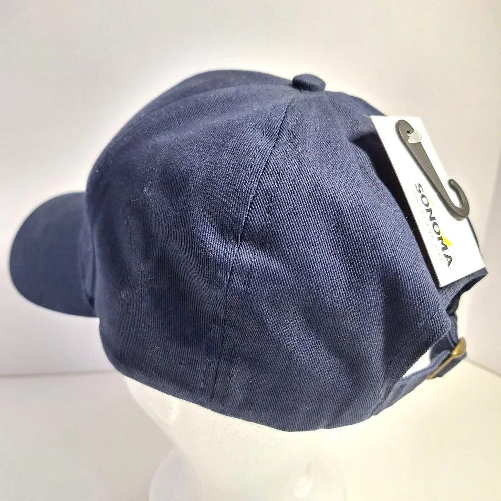 Cool Cat Lady Sonoma Womens Adjustable Baseball Cap Navy Embroidered 100% Cotton - Picture 4 of 9